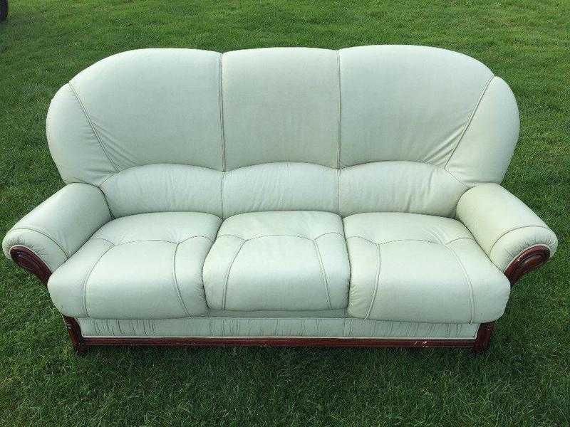 3 SEATER LEATHER SOFA with matching ARM CHAIR excellent condition