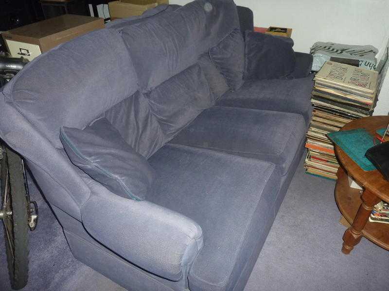 3 Seater Sofa amp Armchair - mid blue