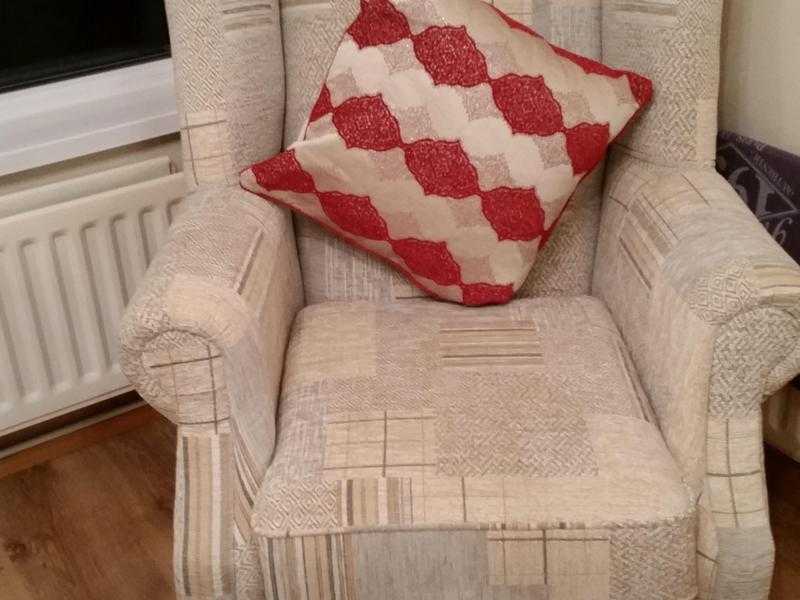 3 seater sofa and wing chair