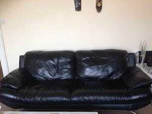 3 seater sofa black good condition leather