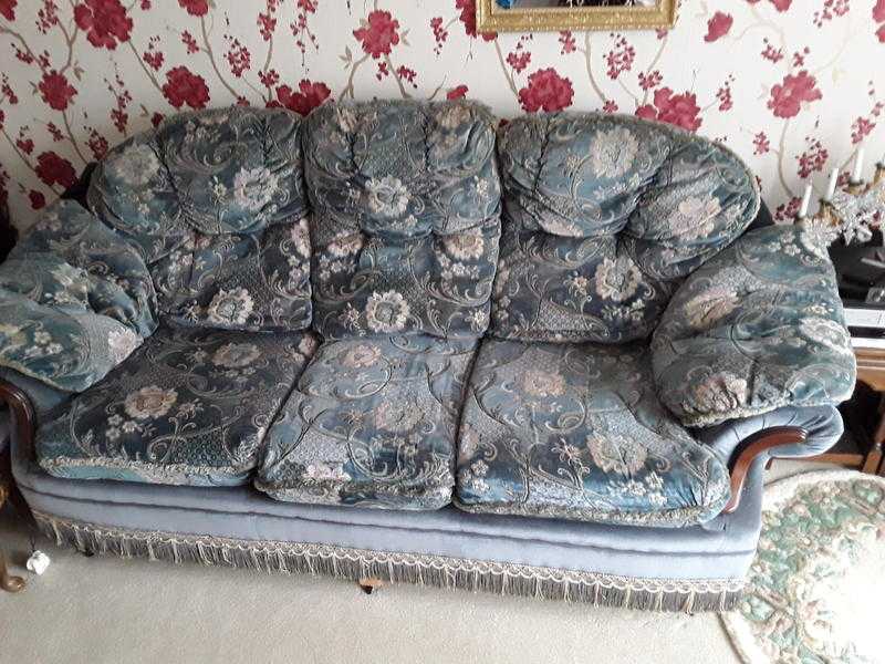 3 seater Velour Sofa and Relaxing Chair