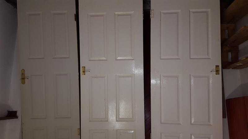 3 white panel doors