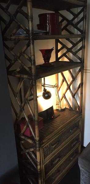 3 wood and bamboo display units