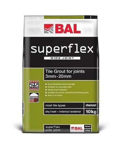 3 x 10kg Bal Superflex Wide Joint Grout, Grey