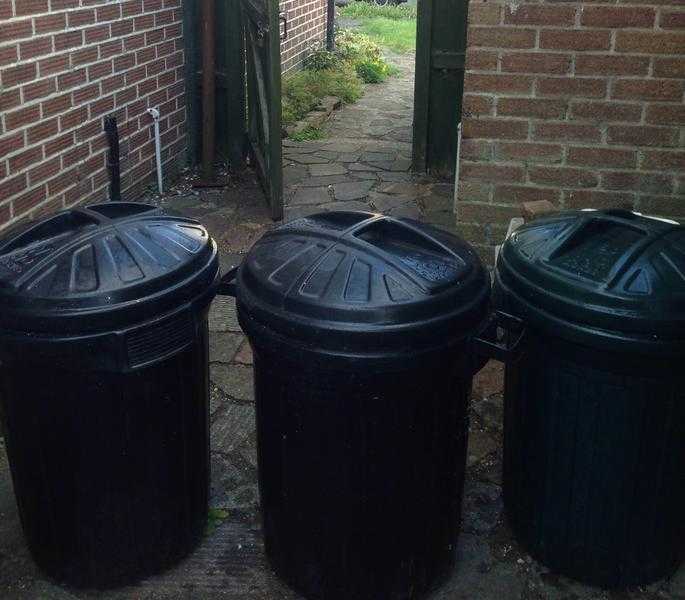 3 x 80 litre dustbins with lids