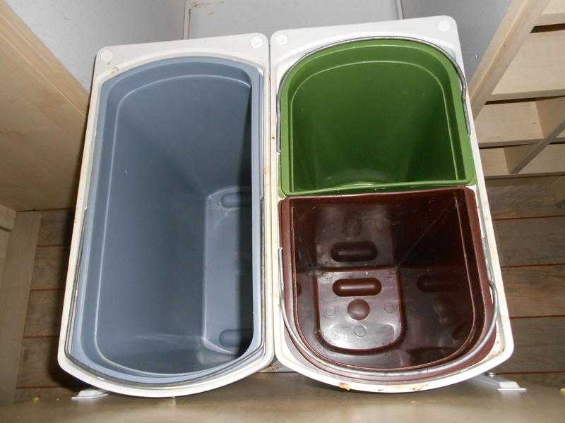 3 x Recycling Bins for Kitchen Pull-out Cupboard Unit