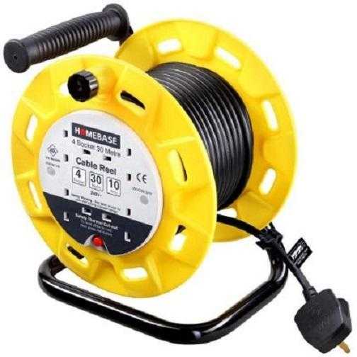 30m lawnmower extension leed. Cable reel. New. 4 sockets.