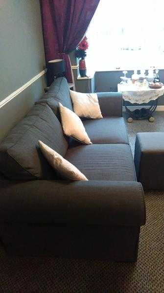 32 sofa with matching footstool.