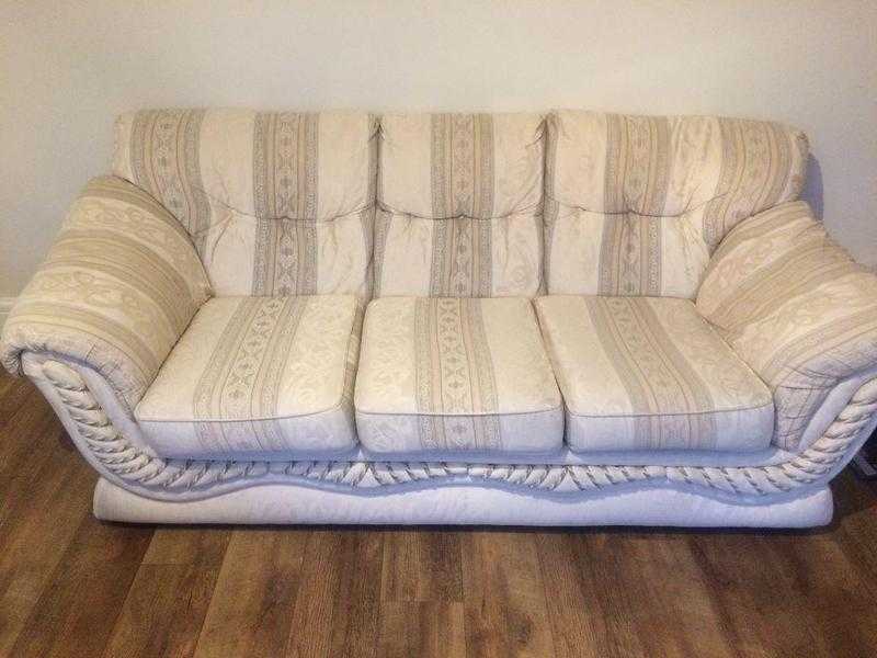 321 piece fabric Sofa for sale including foot stool.