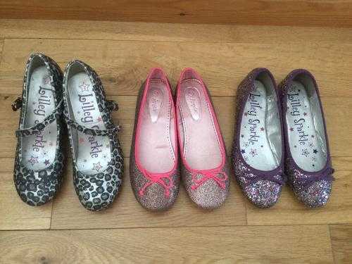 3no. pairs pretty girls shoes - like new