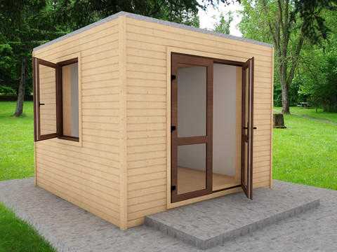 3x3 m Modern Garden Office fully insulated with UPVC double glazed windows and doors