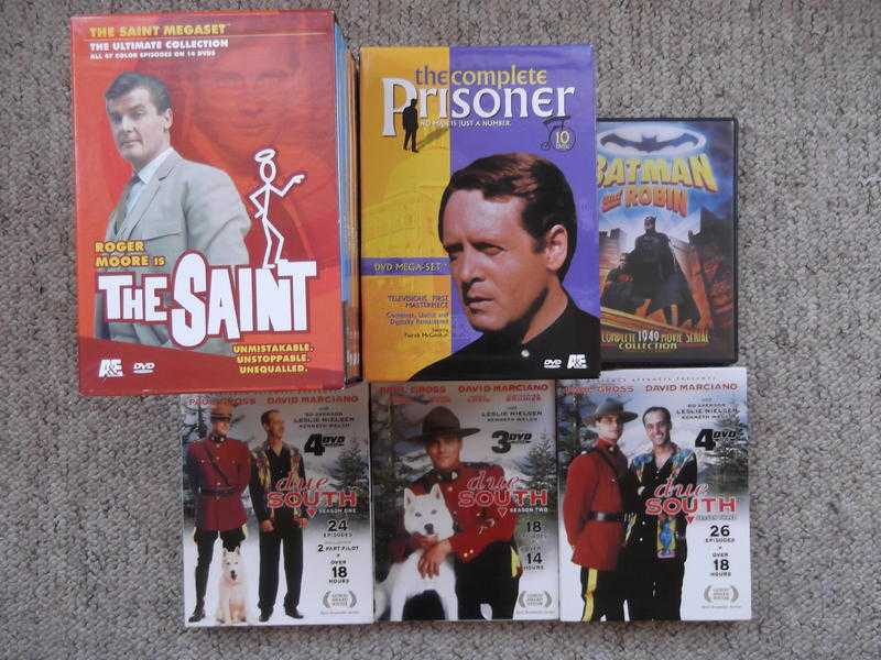 4 Cult TV Region 1 USA DVD boxed sets - The Saint, The Prisoner, Batman amp Robin and Due South