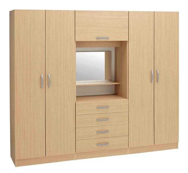 4 DOOR FITMENT WARDROBE WITH MIRROR AND LAMP - BRAND NEW - CALL NOW