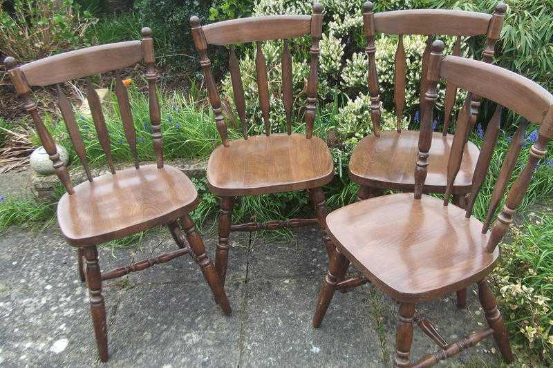 4 matching dining room chairs country chunky styled