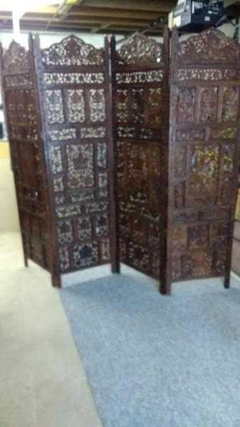 4 Panel Wooden Screen folding Room Divider