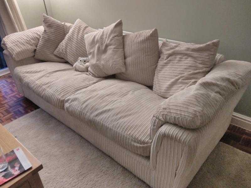 4 seat cream sofa and revolving cuddle chair