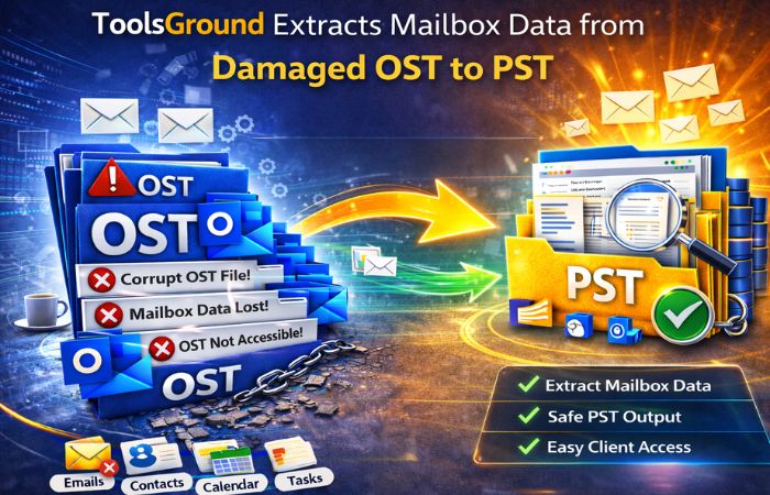 ToolsGround Extracts Mailbox Data from Damaged OST to PST