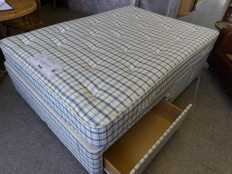 4ft 6quot Myers Double Divan Bed Base With Drawers amp Mattress- VGC - Local Delivery Service Available