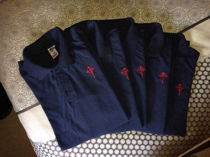 5 Cardinal Newman Year 11 Uniform Polo Shirts and 1 Jumper