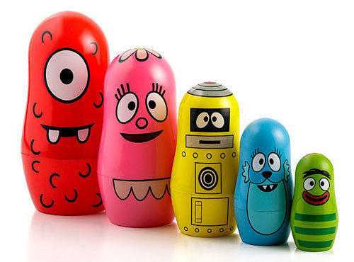 5 CUTE WOODEN NESTING MATRYOSHKA FUNNY FACE RUSSIAN DOLL HOME DECORATION