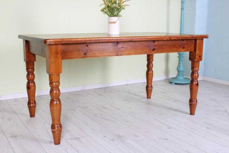 5 FT SOLID PINE FARMHOUSE KITCHEN TABLE SHABBY CHIC PROJECT RUSTIC - CAN COURIER