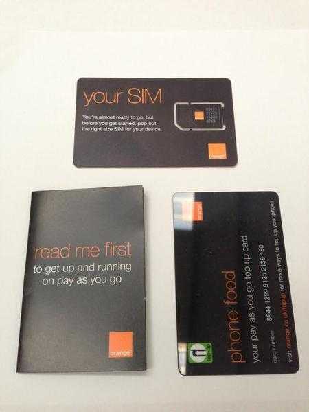 5 Orange Pay As You Go Sim Cards with 9 Joining Credit on each