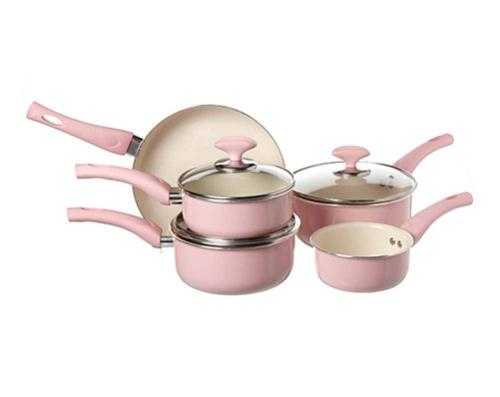 5 Piece Pink Pan Set