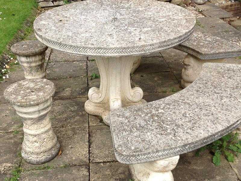 5 piece stone garden furniture