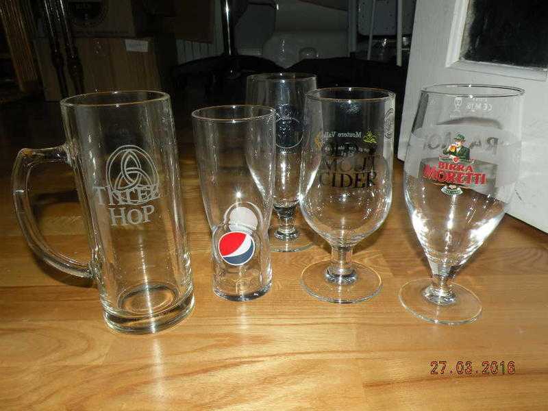 5 PUB QUALITY NAMED GLASSES START YOUR SET OFF glasses collectors item