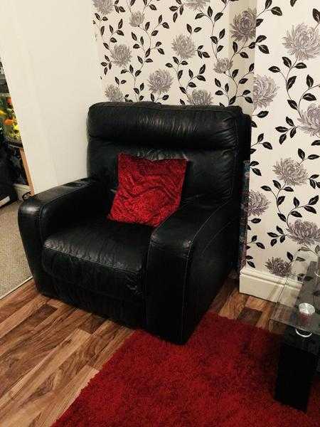 5  Seater incliner sofa set with leg rest and an extra leather arms chair