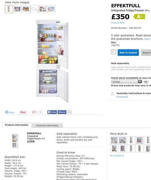 5050 Integrayed fridgeFREEZER16