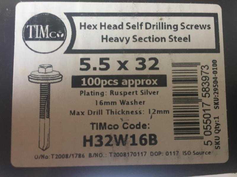 5.5 x 32mm Hex head self drill screwa