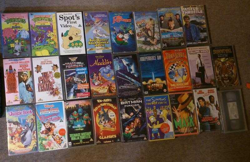 55x VHS Family Films Movies Classics Disney,Transformers, Pink Panther, Aladdin, bundle SCI-FI