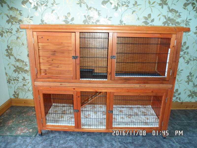 5ft Robust 2 Tier Double Decker Rabbit Hutch For Sale