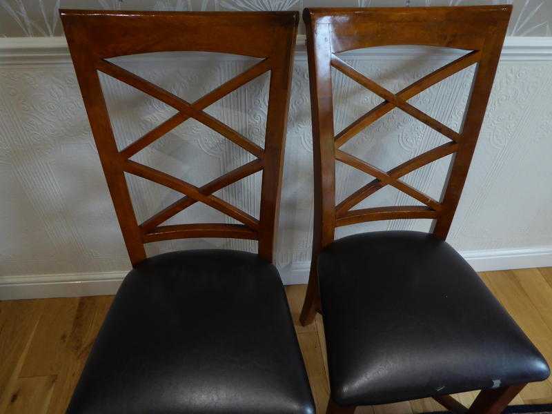 6 ANTIBES WOOD BACK DINING CHAIRS