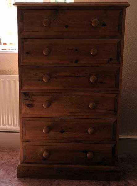 6-Drawer Pine Chest of Drawers