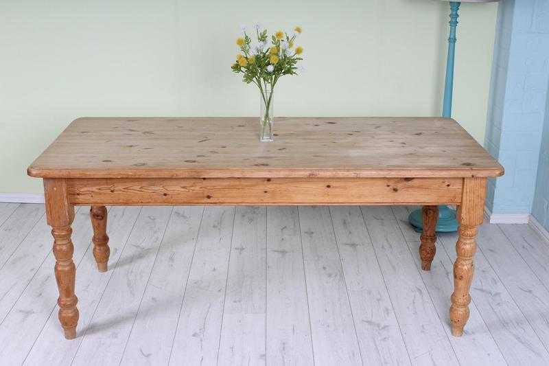 6 FOOT SOLID PINE FARMHOUSE STYLE TABLE - CAN COURIER