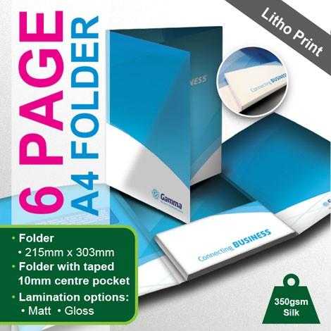 6 Page A4 Folders with Document Pocket