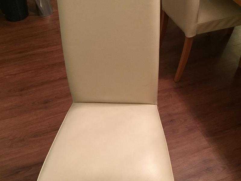 6 x cream leather dining room chairs