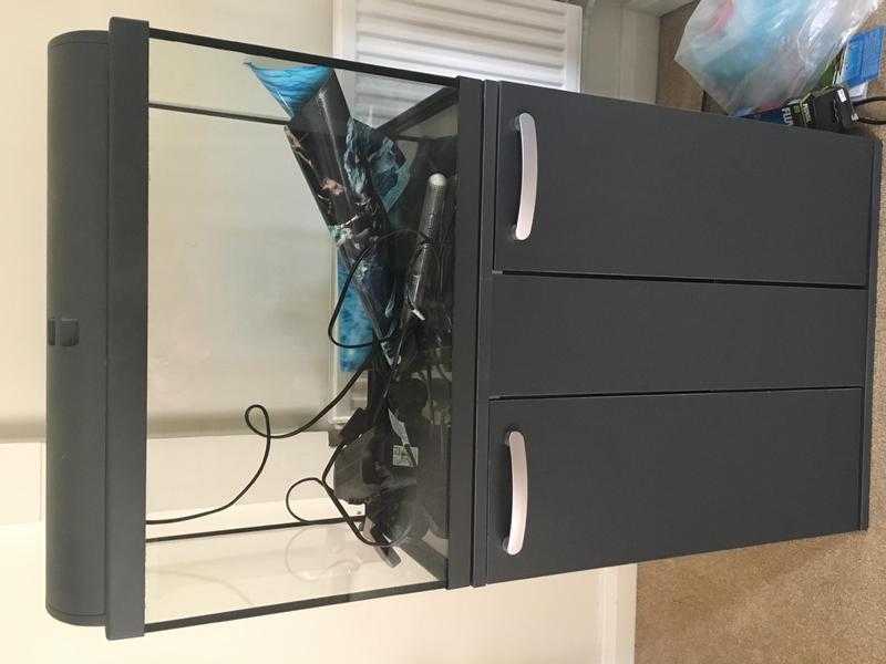 65 litre fish tank and cupboard