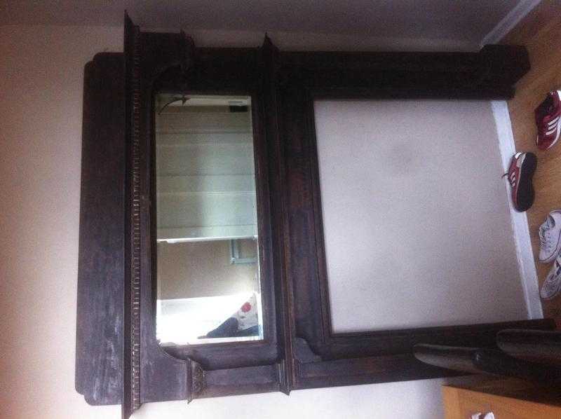 6ft quotAntique fire surround with built in mirror