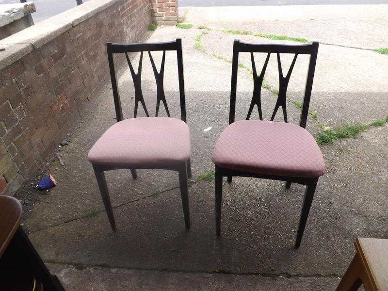 6x black wood vintage dinning chairs