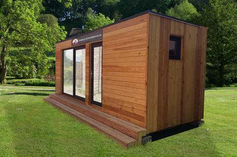 6x3 m Modern Garden Office fully insulated with UPVC double glazed windows and doors