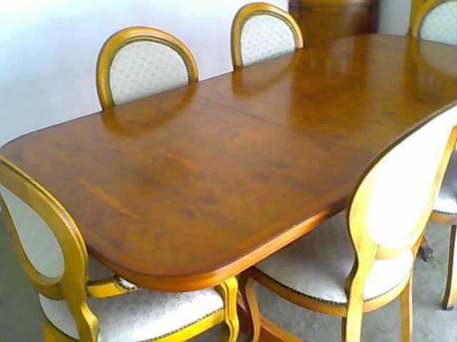 7 ft Yew Dining Table amp Chairs