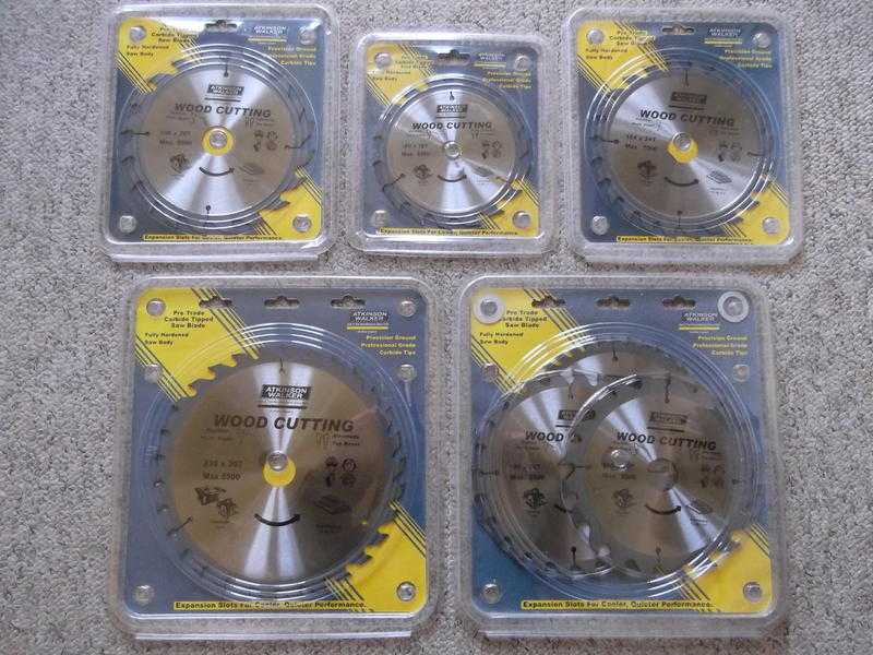 7 new Atkinson Walker Pro Trade carbide tipped circular saw blades