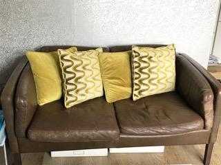 70s style genuine leather sofa