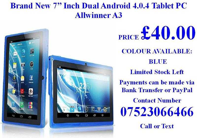 7quot INCH DUAL ANDROID 4.0.4 TABLET PC Allwinner A13