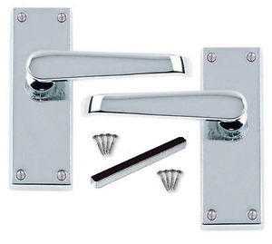 8 PAIRS OF POLISHED CHROME DOOR HANDLES