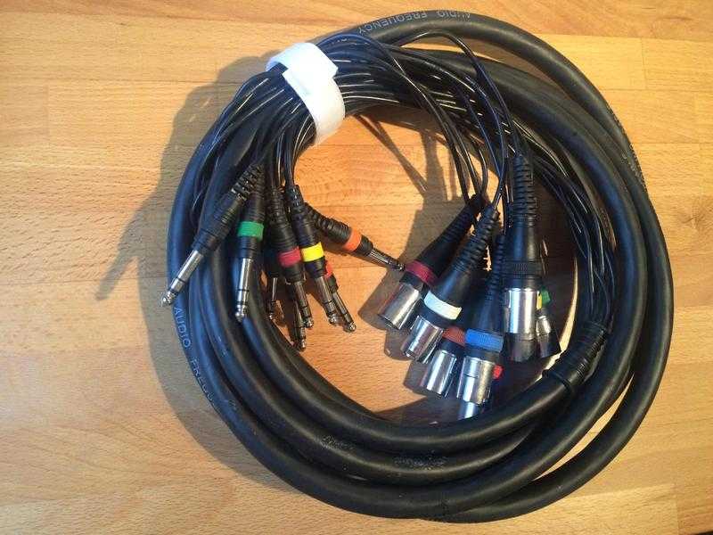 8-way XLR to balanced jack cable, 4 meter long