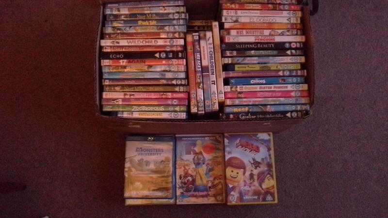 80 childrens dvd movies (some blue ray)